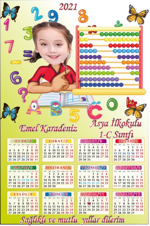  Matematik Temalı Resimli Sınıf Takvimi