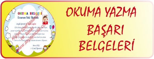  Okuma Yazma Başarı Belgesi