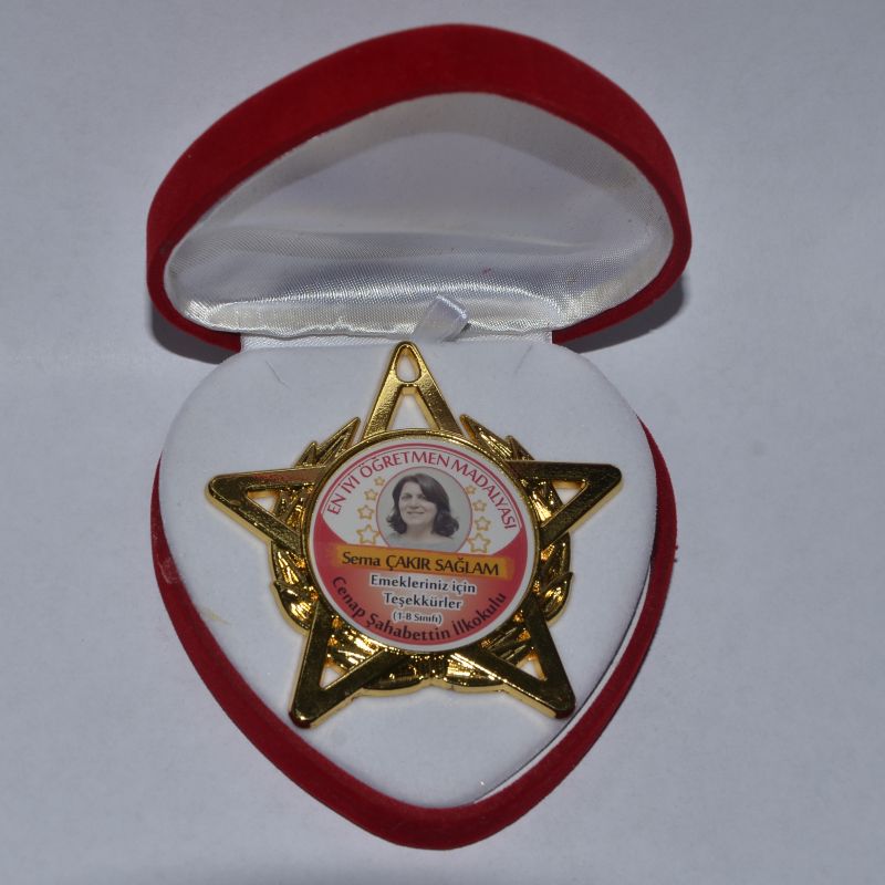 Yıldız Desenli Öğretmen Madalyası